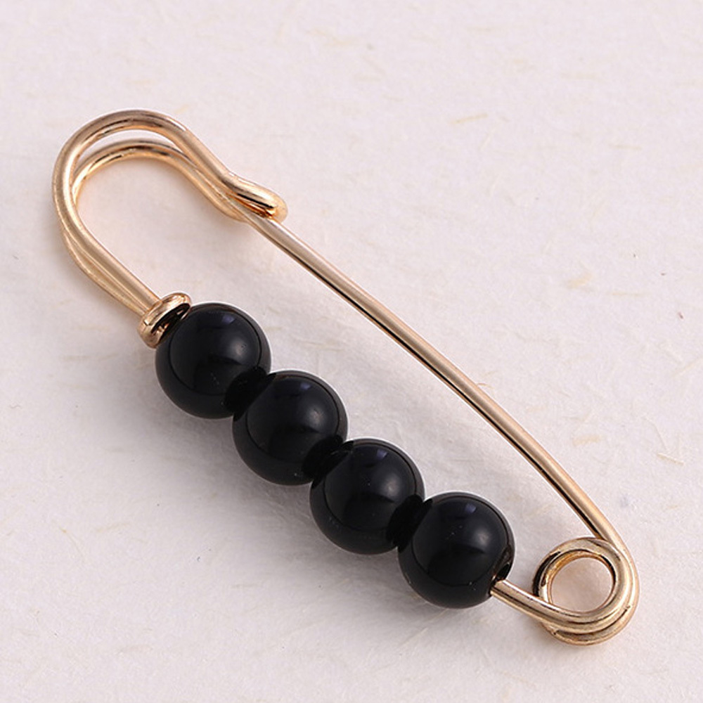 Perle noire dorée YZ010, 3,8 cm
