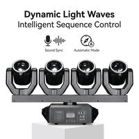 Luz Móvil Profesional de 4 Ojos LED de 150W con Control DMX, Iluminación de Haz para DJ, Discoteca, Bar, KTV, Bodas, Fiestas, Escenarios, IP20