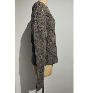 Fabricant 35% laine 35% alpaga 30% polyester Pull en tricot torsadé Pull Logo personnalisé Col rond Pull pour femmes-ÉCHANTILLON PAS POUR VENDRE - Product Image 3