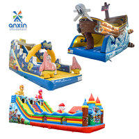 Série de toboggans gonflables de qualité commerciale, utilisation sèche et humide, double piste, toboggans à thème pour enfants et adultes