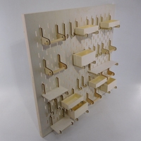 Organisateur mural en bois Pegboard mural avec étagères en bois Peg Board Display
