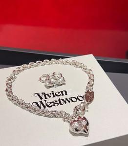 Collier Cœur Diamant Empress Western Tendance Européenne et Américaine, Chaîne Épaisse en Bambou, Bijoux Femme, Meilleures Ventes - Product Image 6