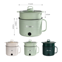 Super Offre Great Bear : Mini-Marmite Électrique Multifonctionnelle Portable 1,8 L Antiadhésive 600W avec Couvercle en Verre, Facile à Utiliser