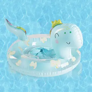 Bayi Floate dengan Glitter dinosaurus kolam renang Float untuk balita anak-anak 1-5 tahun bayi tiup berenang mengapung PVC anak merah muda 85CM 100pcs