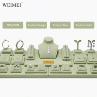 Support à bijoux personnalisé en microfibre velours de la marque WEIMEI pour bagues, colliers, boucles d'oreilles, présentoir de comptoir de magasin, ensemble de présentation de bijoux