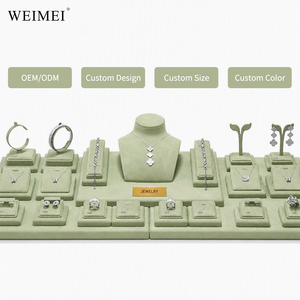 Expositor de joyería de microfibra de terciopelo personalizado de la marca WEIMEI para anillos, collares y pendientes, para mostrador de tienda o escaparate. - Product Image 2