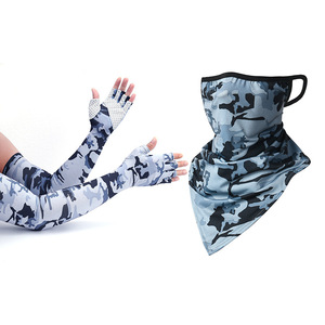 Cycling Arm Sleeves With Triangular Scarf Set UV Protection Breathable Outdoor Unisex Adult Ice Silk Face Mask - Product Image 2