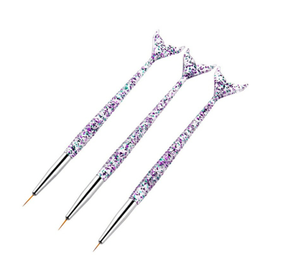 Ensemble de pinceaux à ongles en plastique Mermaid 7/9/11 mm pour gel ombré et liner, avec option de logo personnalisé - Product Image 4