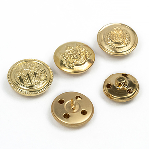 New Arrival 20mm Gold Embossed Brass Blazer <b>Button</b> Plain Sew-on Snap <b>Button</b> Gold Metal Coat <b>Buttons</b> - Product Image 3