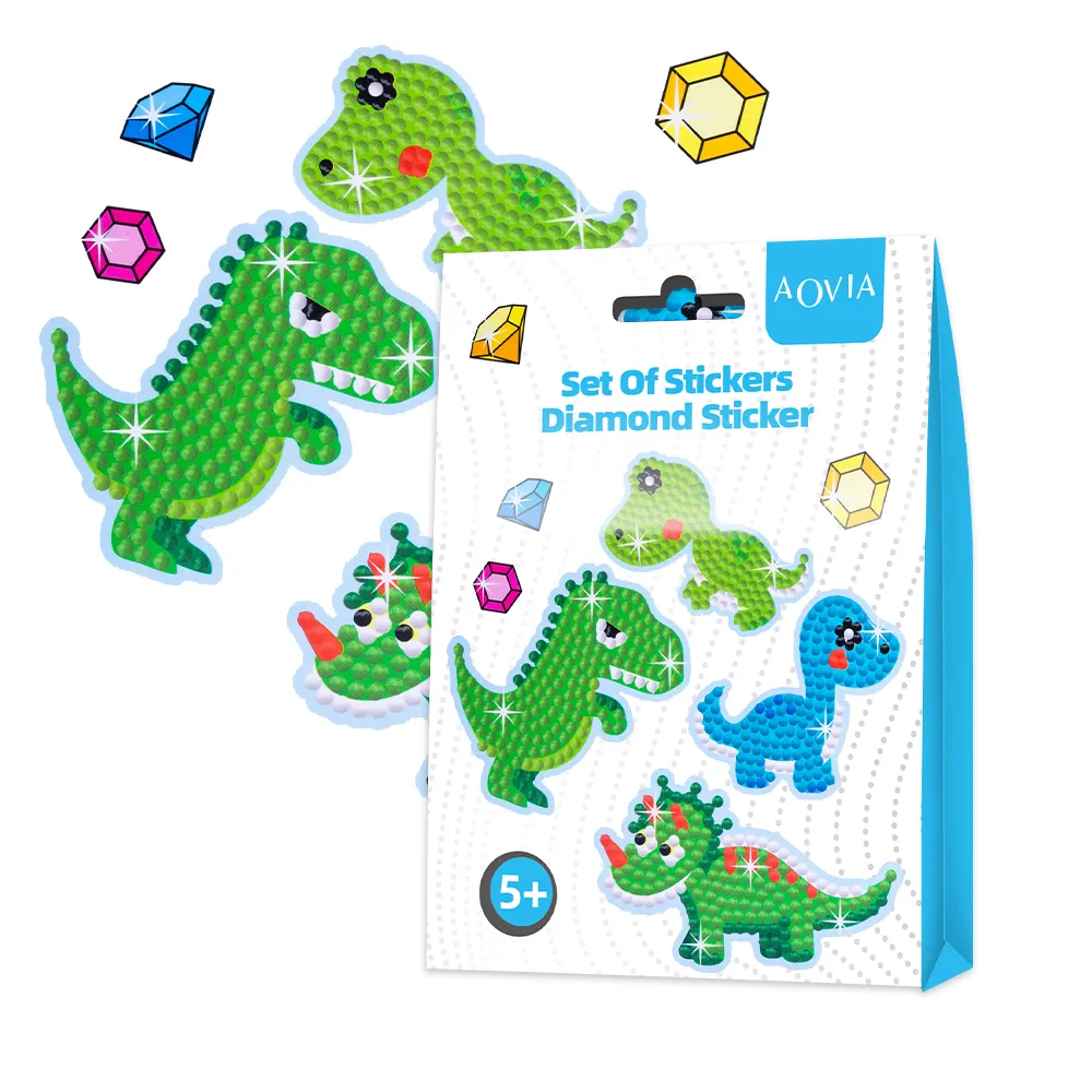 Manufacturer Wholesale Diy Children's 5D Diamond Painting Dinosaur Pattern Water Cup Book Decoration Sticker