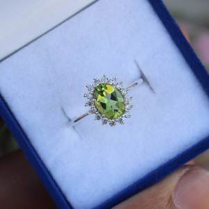 925 Sterling Silver Beautiful <b>Peridot</b> Gemstone Ring Featuring Statement August Birthstone Anniversary <b>Jewelry</b> Fine Rings Prong - Product Image 3