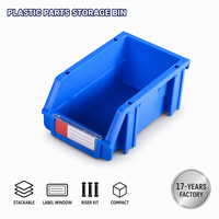 Boîte de rangement inclinée en plastique Yunuoxi 160mm 100mm 74mm, empilable, avec porte-étiquette, vente en gros usine