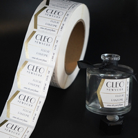 Expédition rapide papier texturé luxe feuille d'or autocollants privé adhésif personnalisé bouteille de parfum étiquettes auto-adhésives
