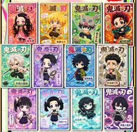 Kartu Perdagangan Anime Jepang 100 Gaya Koleksi Lengkap Tanjiro Nezuko Langka Laser Foil Kartu Koleksi Booster Pack Hadiah