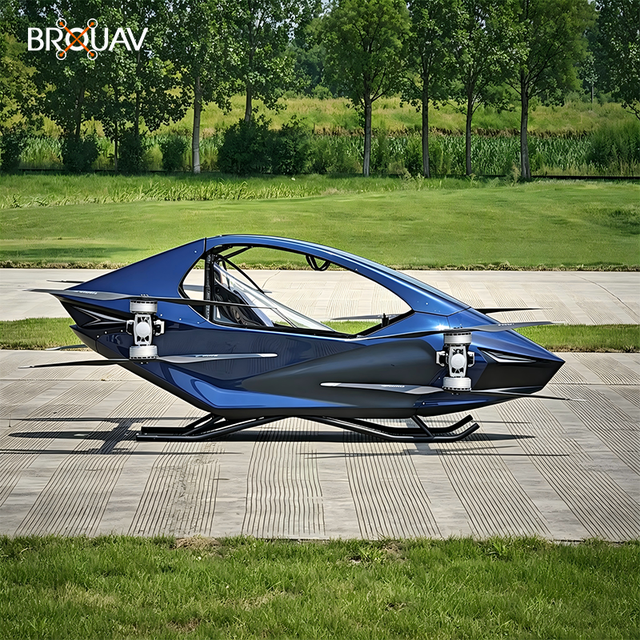 BROUAV Single Seat EVTOL Flying Motorcycle Electric Personal Aircraft with Remote Control Mode