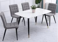 Chaise de salon confortable de haute qualité avec dossier ergonomique en velours, pieds en métal, chaises de salle à manger