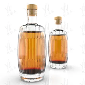 Flint Glass 500ml Liquor Wine Vodka Tequila Gin Bottle Fancy Liquor Glass Bottle With Cork