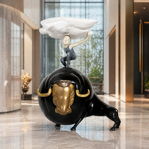 Estatua de Toro Danzante Personalizada de FRP, Escultura de Fibra de Vidrio para Decoración Artística <span class=keywords><strong>en</strong></span> Galerías y Vestíbulos de Hoteles, Proveedor - Product Image 6