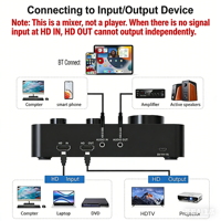 Système de réception de karaoké sans fil avec microphone, port micro filaire HD Aux, son cristallin, support en plastique, compatible TV, pour fêtes à domicile, chant et jeux