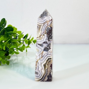 Haute qualité pierre précieuse mexicaine Agate <span class=keywords><strong>Point</strong></span> colonne guérison cristal mexicain Agate tour pour la décoration de la maison - Product Image 2