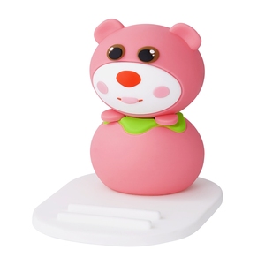 Vente en gros support de bureau en forme d'ours rose en résine PVC Mini support paresseux Mobile 3D Portable téléphone support de <span class=keywords><strong>tablette</strong></span> décoratif - Product Image 1