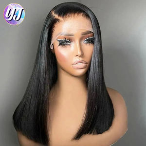 Perruques courtes et droites de type bob vietnamien, cheveux humains vierges de qualité 12A, perruque à dentelle frontale, texture de dentelle transparente - Product Image 1