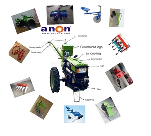 Tracteurs agricoles ANON 22hp à prix avantageux, 2 roues, long manche, démarrage électrique/manuel, équipement de tracteur agricole à pied à vendre - Product Image 5