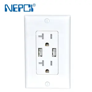 NEPCI ETL listed 5V 2.1A 4A 5-20R US USB Wall Outlet Socket with USB Type A and C XJY-USB-31-A-A/A American USB Wall Charger