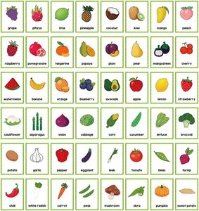 Tarjetas <span class=keywords><strong>de</strong></span> Memoria con Frutas y Verduras para Niños, Tarjetas <span class=keywords><strong>de</strong></span> Palabras con Imágenes Bilingües para el Aprendizaje Temprano <span class=keywords><strong>de</strong></span> Bebés, Niños Pequeños y Preescolares - Product Image 5