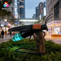 Insecto Animatrónico de Tamaño Real, Robot Insecto Luciérnaga Animatrónico para Decoración de Parques Temáticos