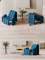 Chaise de canapé simple Chaise longue décontractée en forme d'araignée en tissu de velours de lait contemporain pour la maison, le bureau et le salon