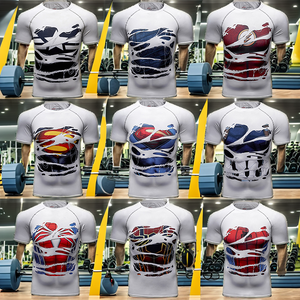 เสื้อยืดออกกำลังกายผู้ชายทรงสลิม ผ้าถัก ยืดหยุ่น กระชับรูปร่าง ป้องกันรังสียูวี เหมาะสำหรับเล่นกีฬา ยิม เพาะกาย จิวยิตสู และกีฬาต่อสู้อื่นๆ - Product Image 2