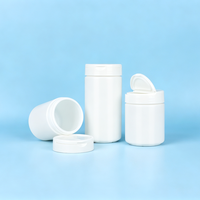 Gıda Sınıfı Beyaz HDPE Yuvarlak Plastik Hap Şişeleri, Çevirmeli Kapaklı Boş Kap, Vitamin Kapsülü Tablet Takviye Edici Gıda için