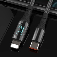 Affichage numérique LED Nylon rapide tressé 1.2M 2M 5A PD 140W USB C vers USB Type C Câble de données de charge rapide pour téléphone Android