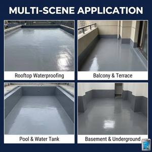 Revestimiento Impermeable de <span class=keywords><strong>Poliurea</strong></span> Monocomponente, Fácil de Aplicar, Resistente a los Rayos UV, Hecho a Mano, para Balcón Residencial, Apartamento, Piso de Concreto o Azulejos - Product Image 5