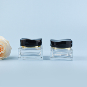 Cao Cấp Sang Trọng Vòng Mỹ Phẩm <span class=keywords><strong>Container</strong></span> Refillable Rỗng Mini Kem Mắt Mặt Kem 5G 10Ml Hổ Phách Lọ Thủy Tinh Với Nắp Màu Đen - Product Image 1
