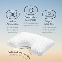 Vente chaude LOGO personnalisé Oreillers en mousse à mémoire de forme fermes et réglables de taille moyenne pour dormeur latéral