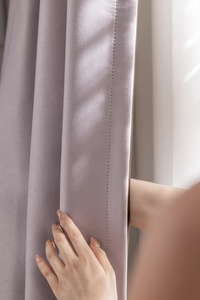 Venta al por mayor de lujo de poliéster púrpura cortinas opacas tela para sala de estar Hotel dormitorio Decoración - Product Image 3