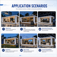 Maison préfabriquée mobile écologique, moderne, extensible et pliable en acier, 3 pièces, pour projets hôteliers et complexes hôteliers
