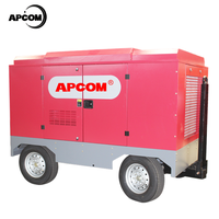 Compresseur d'air portable à moteur diesel APCOM 20 bars 800cfm, compresseur diesel pour l'exploitation minière avec marteau perforateur