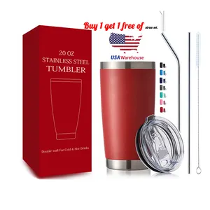 USA Warehouse Tumbler Cups Vacuum Insulated Insulated Double Wall 20oz Coffee Wine Beer Mug Stainless Steel Tumbler