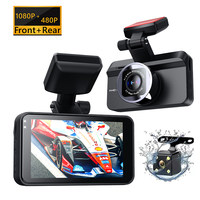 Presupuesto X7 Dash Cam con 1080P Full HD IPS Pantalla Grabación de doble canal 1 año de garantía Conectividad WIFI