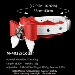 FUNSM Bow-Shape <b>BDSM</b> Bondage Erotic <b>Collar</b> With Leash Leather <b>BDSM</b> <b>Collar</b> Body-Safe Bondage Gear Accessories Couple Slave Game - Product Image 6