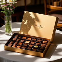 Boîte-cadeau de luxe sur mesure en chocolat brun haut de gamme, boîte alimentaire rigide avec couvercle, laminage brillant, estampage pour emballage de mariage