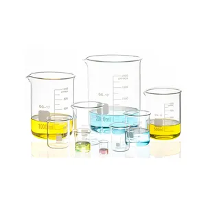 Gros grand volume bécher en verre 2000ml borosilicate grand bécher en verre pour utilisation en laboratoire bécher de forme basse