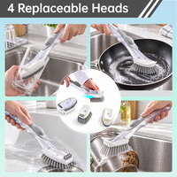 Brosse à vaisselle à marque privée avec distributeur de savon, brosse de nettoyage multifonctionnelle pour légumes de cuisine