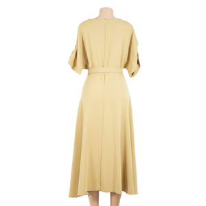 Robes décontractées amples pour femmes, <span class=keywords><strong>en</strong></span> voile de spandex uni, à col rond, taille naturelle, longueur ras du sol, coupe trapèze, pour la vente <span class=keywords><strong>en</strong></span> <span class=keywords><strong>ligne</strong></span> - Product Image 3