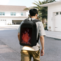 Sac à dos pour ordinateur portable avec écran LED, fermeture éclair étanche, port USB, léger et grande capacité, sac à dos de voyage unisexe
