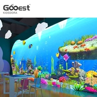 Aire de jeux interactive intérieure personnalisée Gooest Kidsdora avec projecteur, grande capacité pour groupes nombreux, idéale pour les centres commerciaux