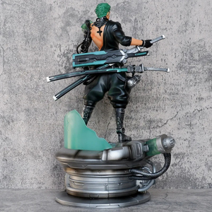 40cm Anime 1 pieza <span class=keywords><strong>Zoro</strong></span> <span class=keywords><strong>figura</strong></span> espada héroe 1/6 estatua Cyberpunk Roronoa <span class=keywords><strong>Zoro</strong></span> <span class=keywords><strong>figura</strong></span> <span class=keywords><strong>de</strong></span> acción 2 cabeza LED modelo PVC colección Juguetes - Product Image 4
